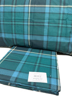 Copripiumino Matrimoniale in Cotone Scozzese Verde e Blu – Morbido e Traspirante