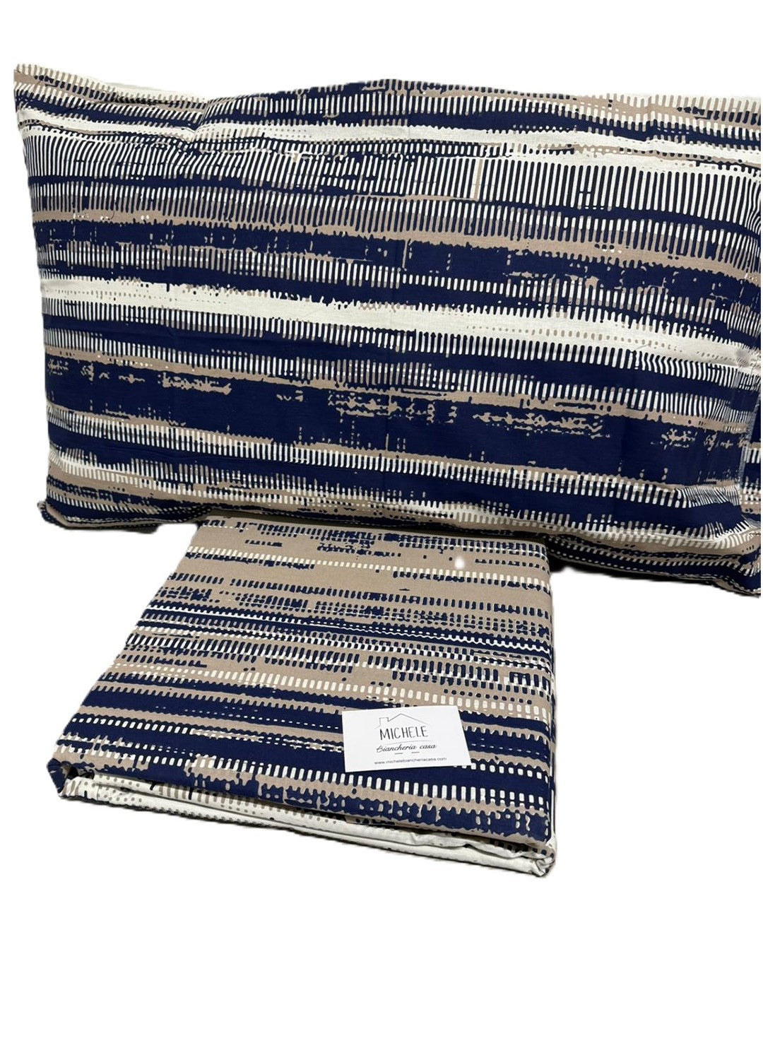 Completo copripiumino Matrimoniale in cotone MIELE a righe