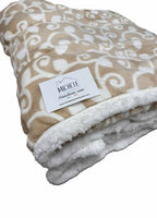 Coperta matrimoniale fantasia Arabesco, modello Super Soft, in morbido agnellato