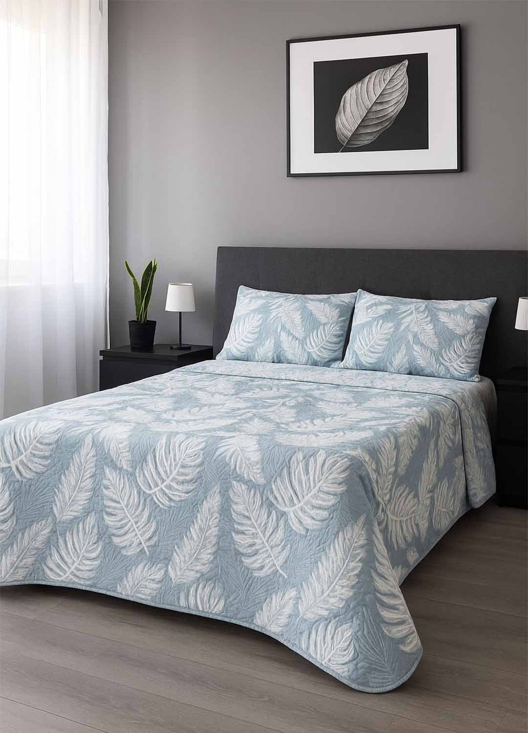 Trapuntino Matrimoniale fantasia Tropicale in Tessuto Jacquard Double Face – 260x260 cm