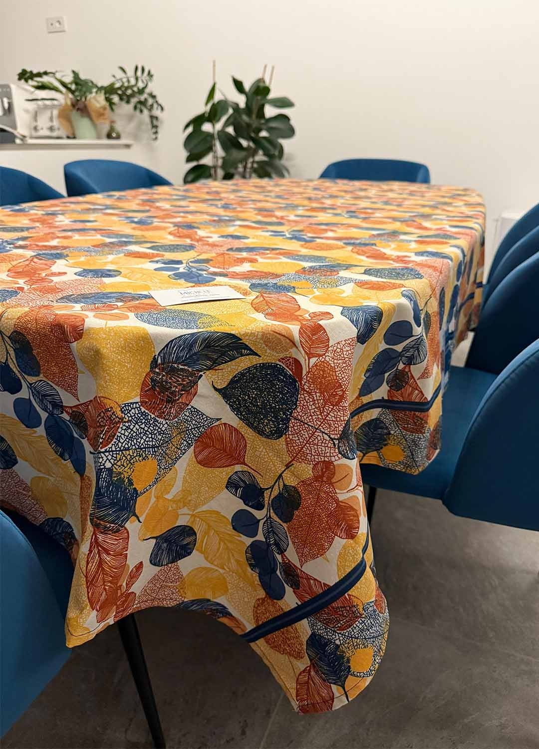 Tovaglia Copritavolo in Misto Cotone Fantasia Foglie Autunnali