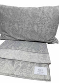 Completo Letto Matrimoniale Cotone 100% Fantasia Foglie d’Argento – Lenzuola con Federe