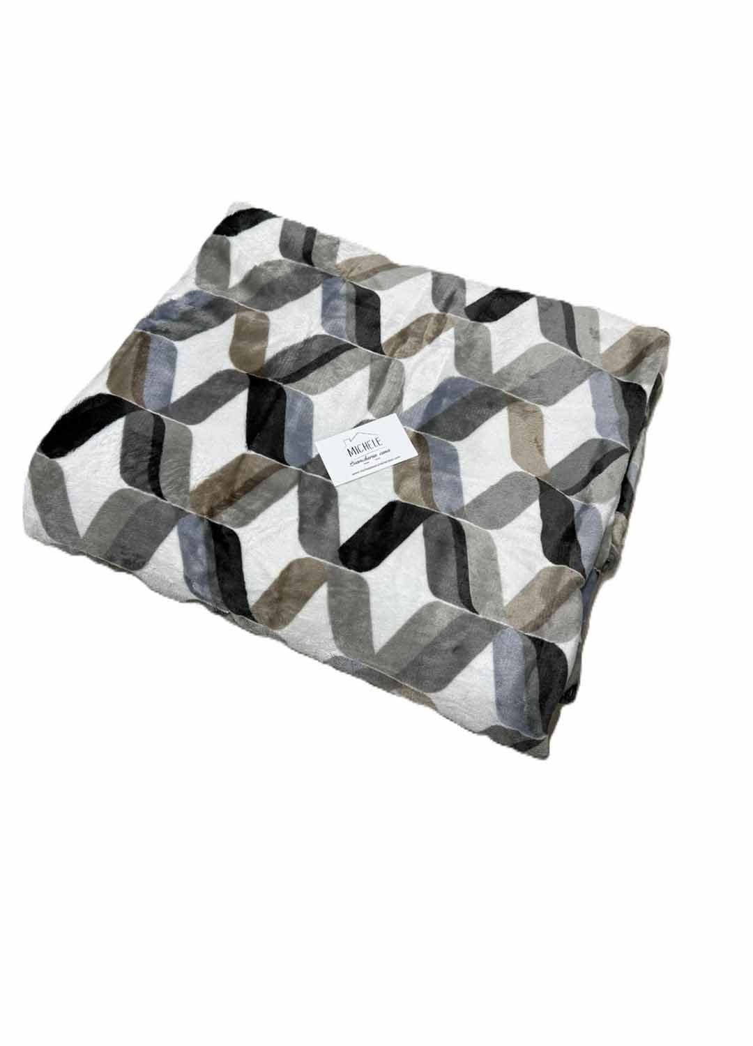 Coperta matrimoniale fantasia Rombi, modello Super Soft, in morbido agnellato