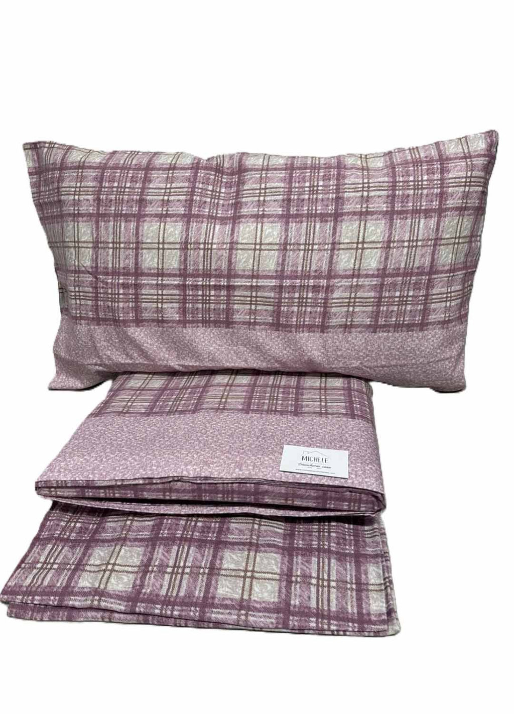 Completo lenzuola matrimoniali in Flanella Fantasia Scozzese