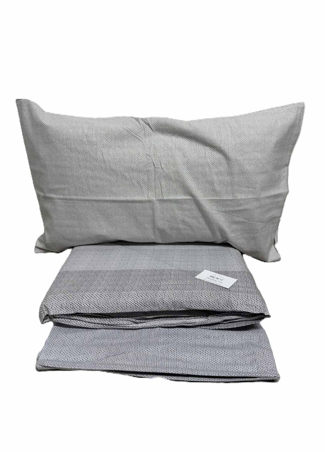 Completo Lenzuola Matrimoniale in Caldo Cotone – Fantasia Geometrica Grigia