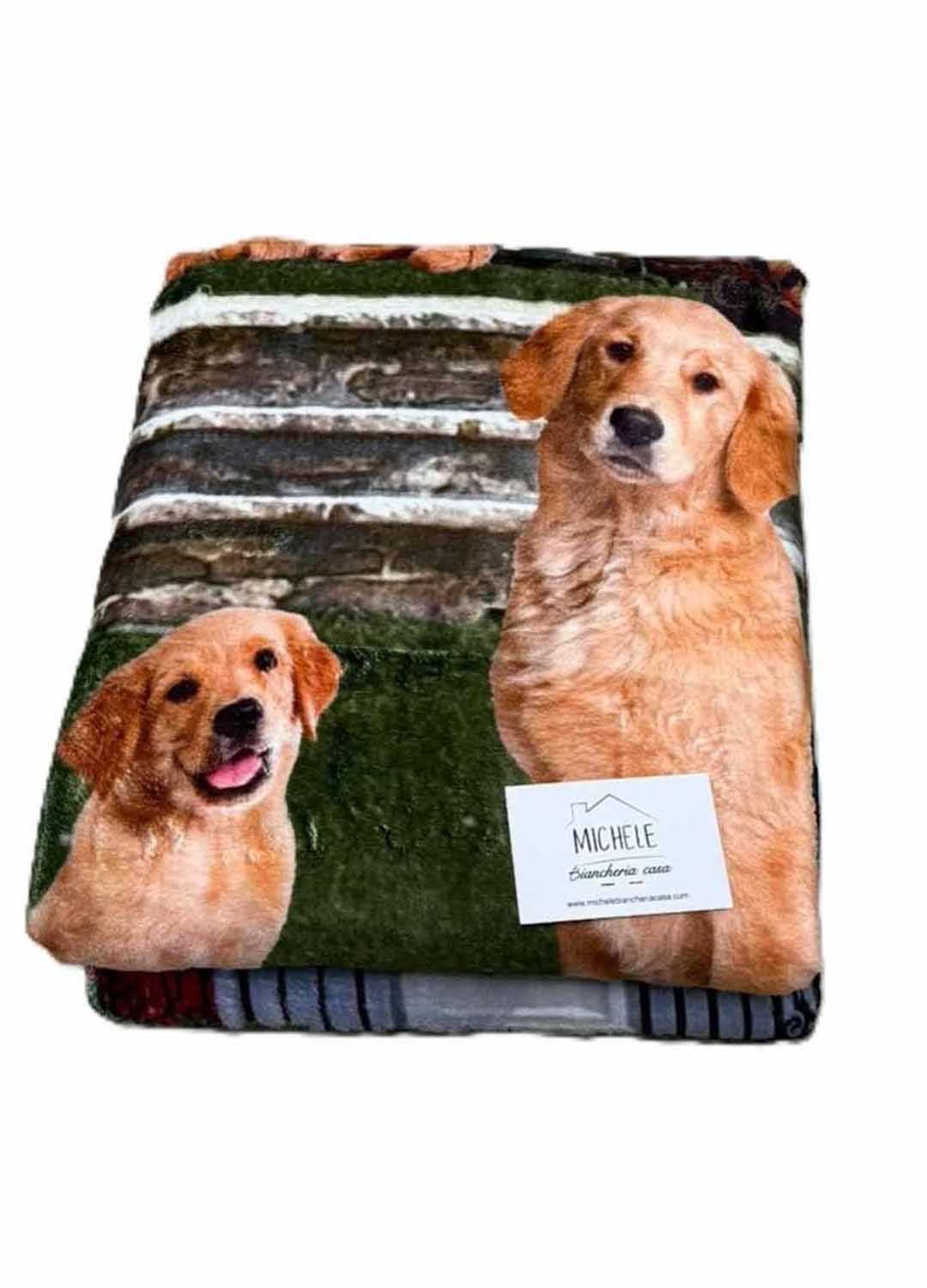 Plaid Agnellato Cani 130x160 cm – Coperta Calda con Stampa Digitale Realistica