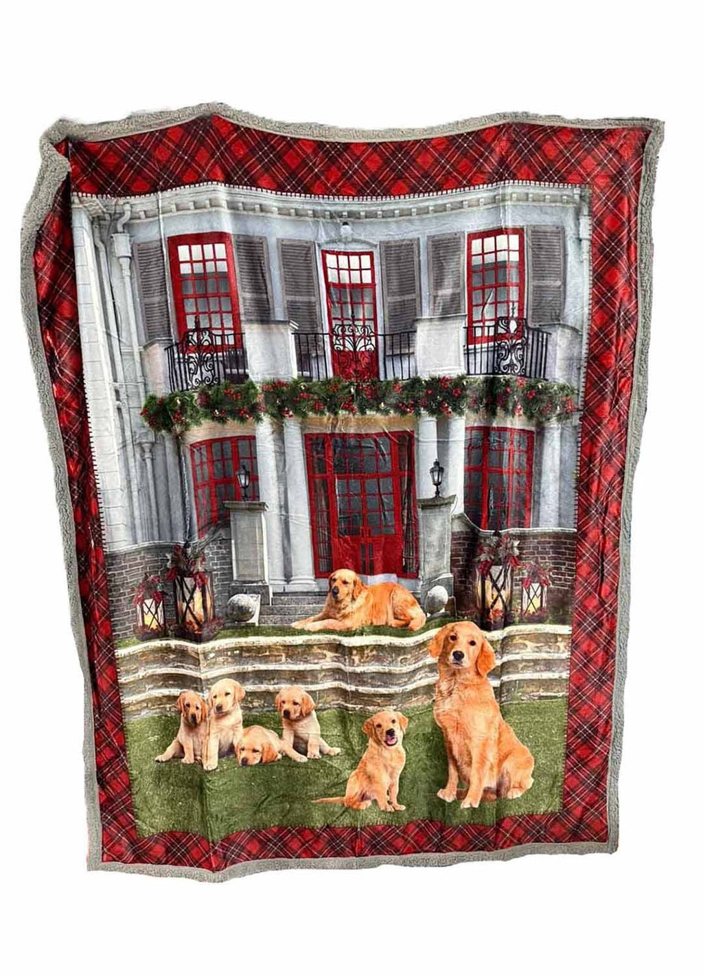 Plaid Agnellato Cani 130x160 cm – Coperta Calda con Stampa Digitale Realistica