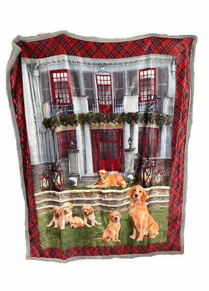 Plaid Agnellato Cani 130x160 cm – Coperta Calda con Stampa Digitale Realistica