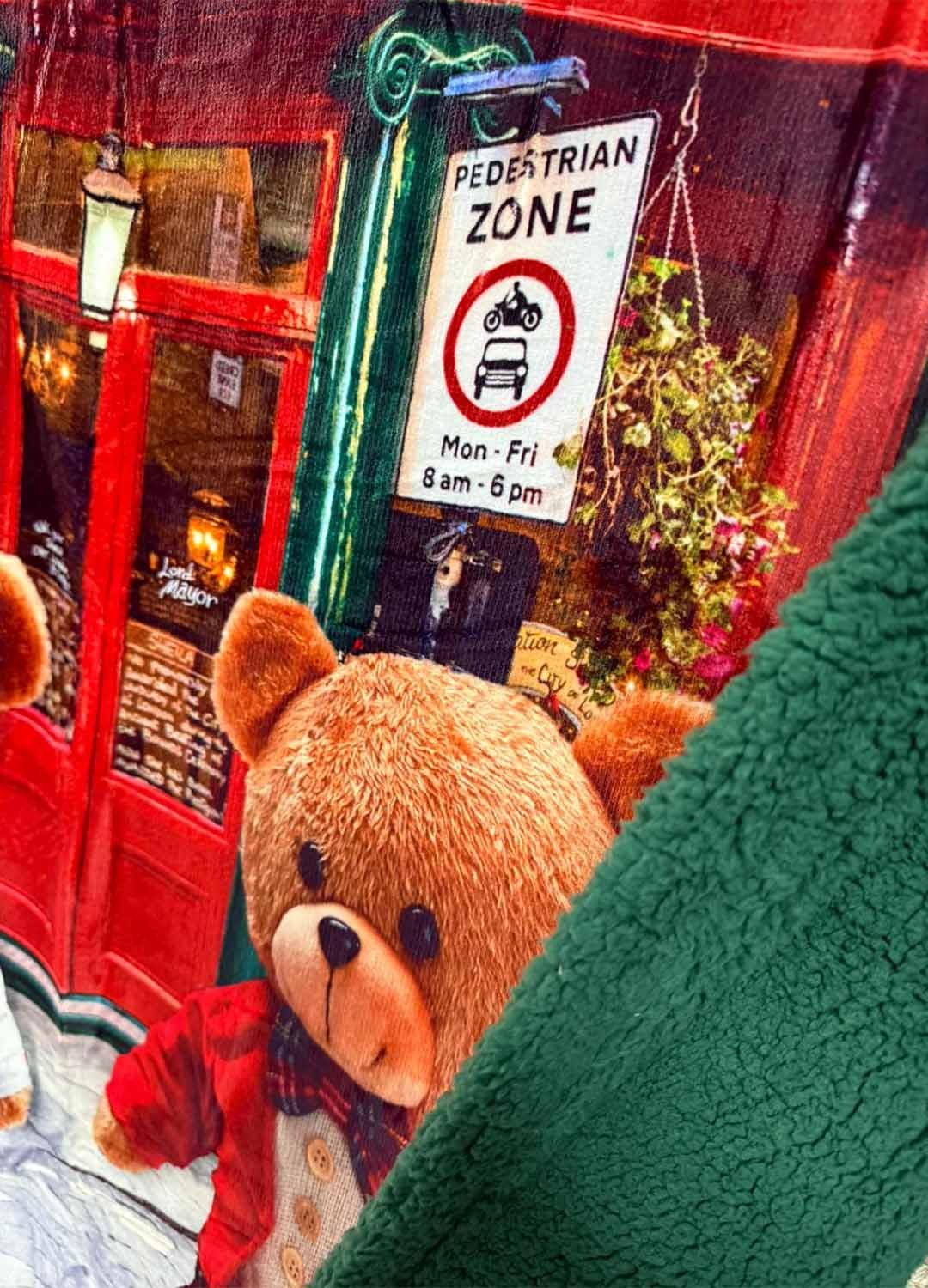 Plaid Agnellato Orsetto Scozzese 130x160 cm – Coperta Morbida con Stampa Digitale