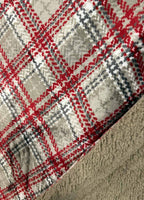 Plaid Agnellato Scozzese 130x160 cm – Coperta Calda in Flannel con Interno Effetto Pelliccia