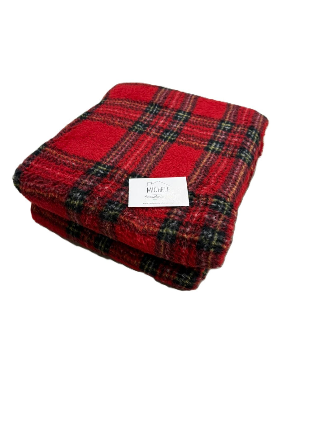 Plaid Agnellato Scozzese Rosso 130x160 cm – Morbido e Caldo