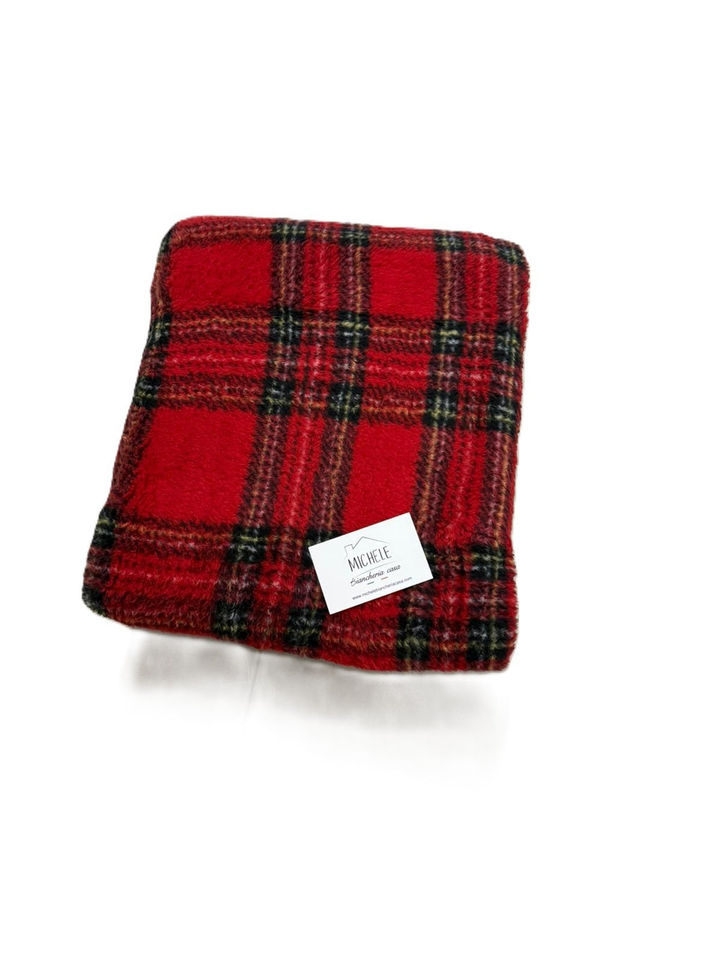 Plaid Agnellato Scozzese Rosso 130x160 cm – Morbido e Caldo