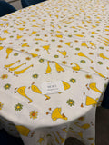 Tovaglia in 100% cotone, fantasia con Paperette Gialle - Disponibile per 6 o 8-12 persone
