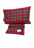 Lenzuola Matrimoniali 100% Cotone “Tartan Rosso Classic” – Set Letto Scozzese Elegante Made in Italy