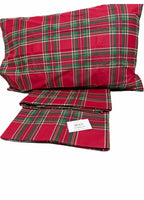 Lenzuola Matrimoniali 100% Cotone “Tartan Rosso Classic” – Set Letto Scozzese Elegante Made in Italy