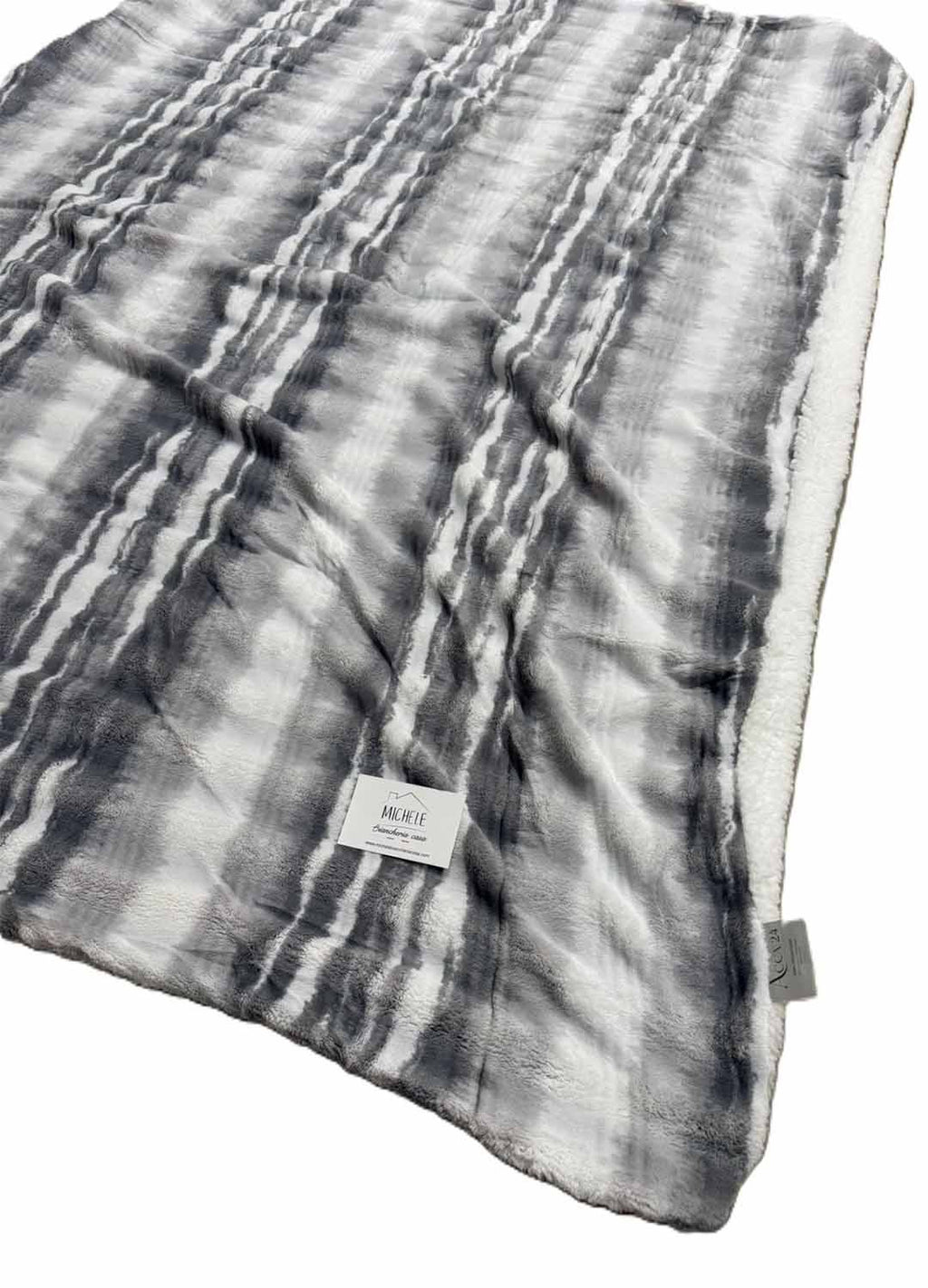 Plaid in Flanella Morbida Effetto Sfumato Grigio – 130x160 cm