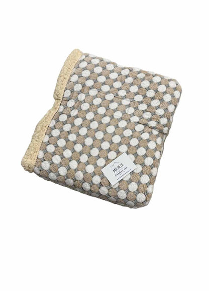 Coperta Invernale Double Face Agnellata – Fantasia Pois Beige – Morbida e Calda