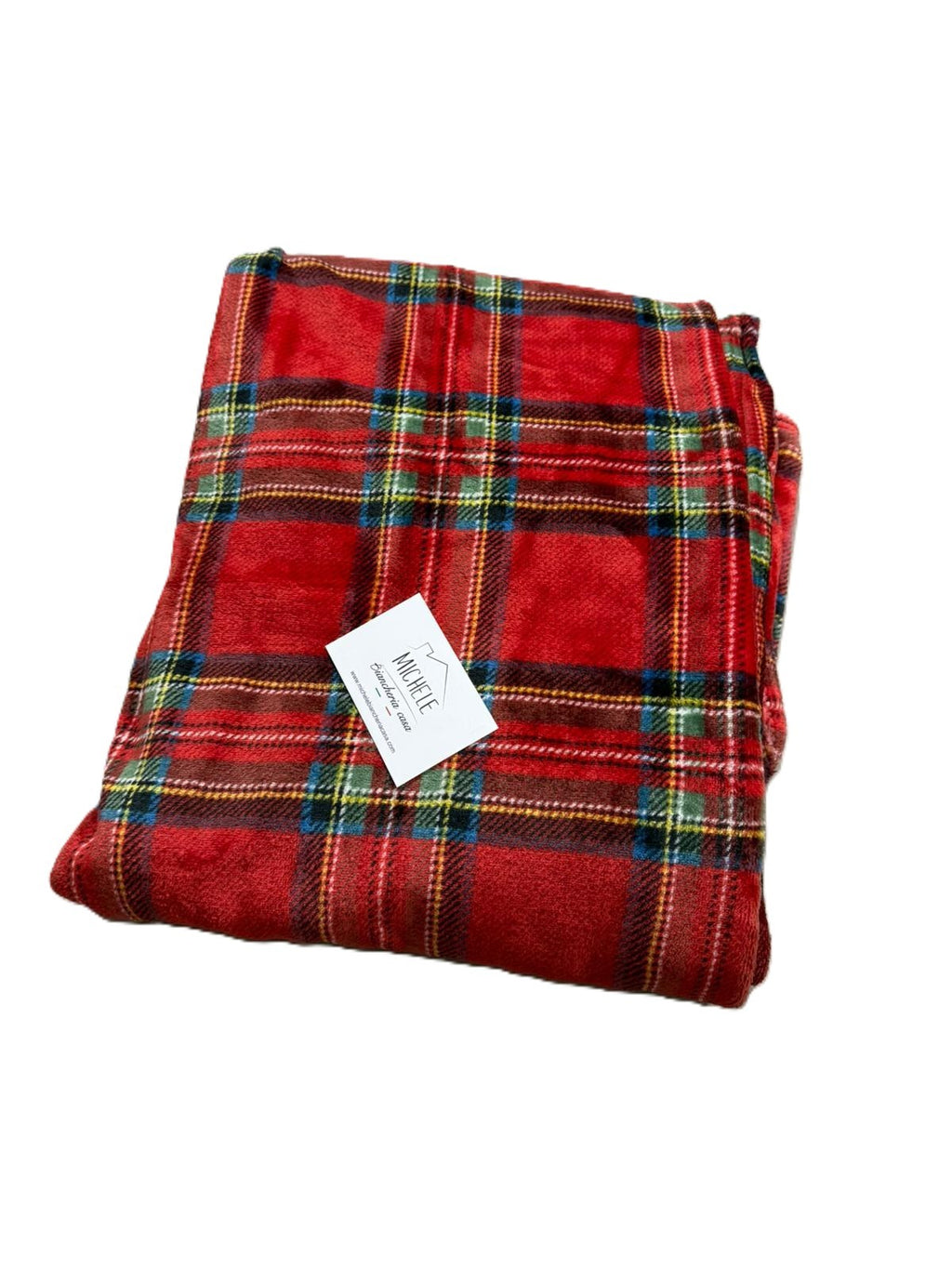Plaid in Coral Morbido 130x160 cm – Fantasia Scozzese Rossa con Scatola Regalo