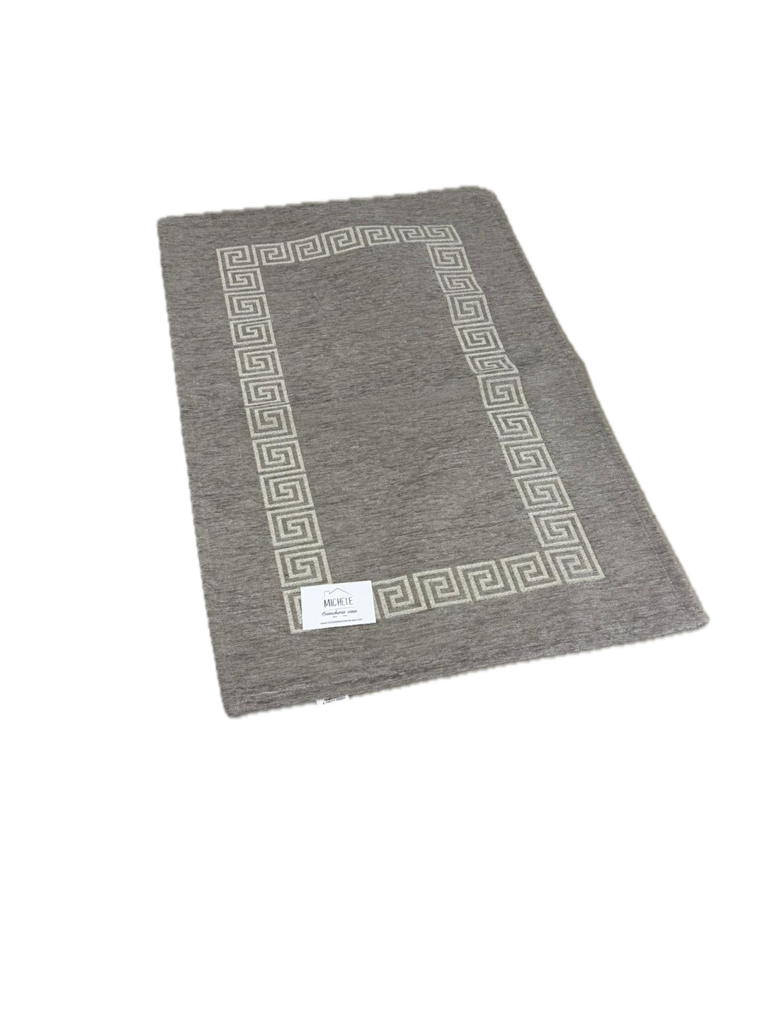 Tappeto in ciniglia con base antiscivolo serie Cipro, colore girgio, disponibile in varie misure