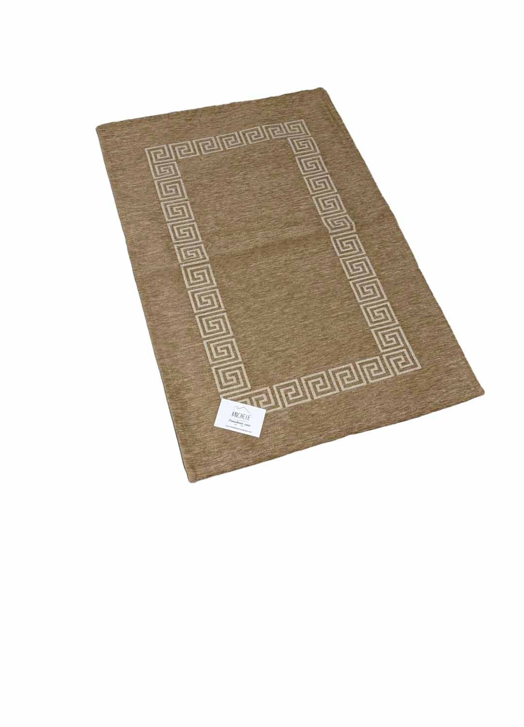 Tappeto in ciniglia con base antiscivolo serie Cipro, colore tortora, disponibile in varie misure