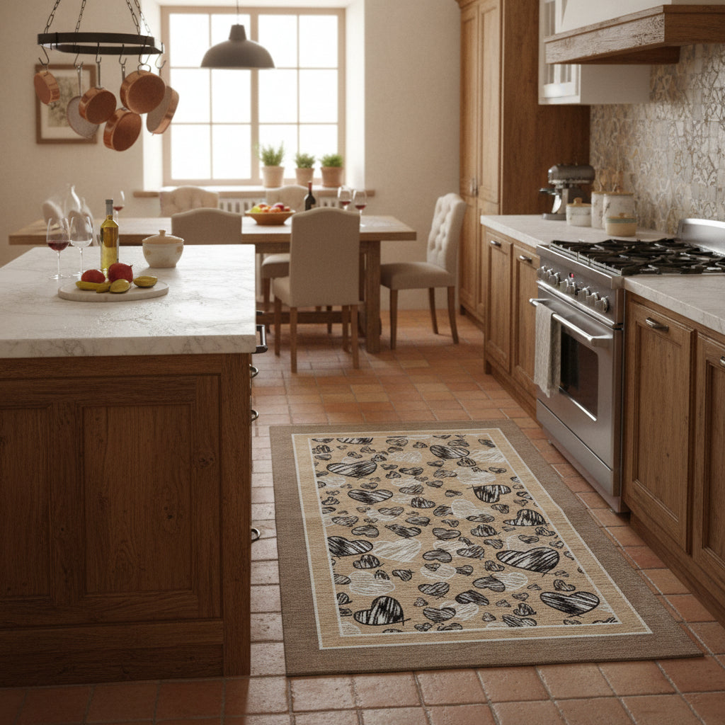 Tappeto in ciniglia con base antiscivolo serie Melody, colore rosso o grigio, disponibile in varie misure