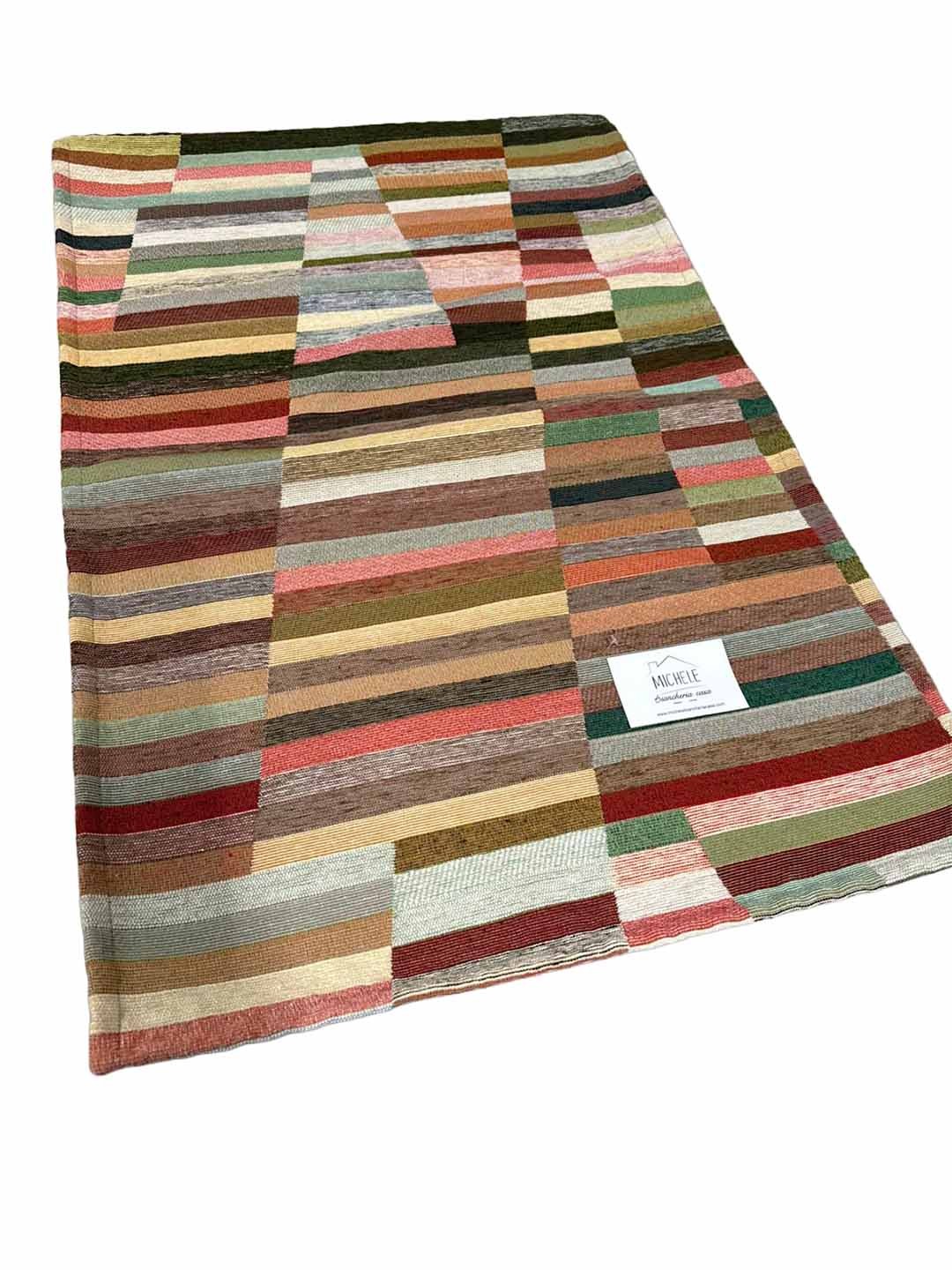 Tappeto in Ciniglia Multicolor a Riquadri – Morbido e Decorativo | Stile Patchwork