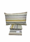Completo Letto Matrimoniale in Cotone 100% Fantasia Righe Naturali – Lenzuola con Angoli