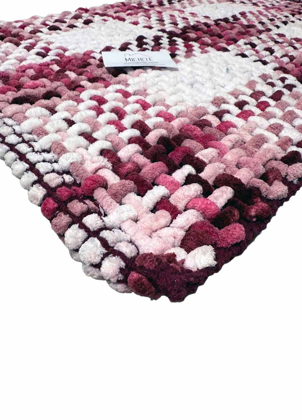 Tappeto Indiano Intrecciato a Mano Antiscivolo – Cotone e Poliestere – 50x80 / 60x110 cm - Rosso