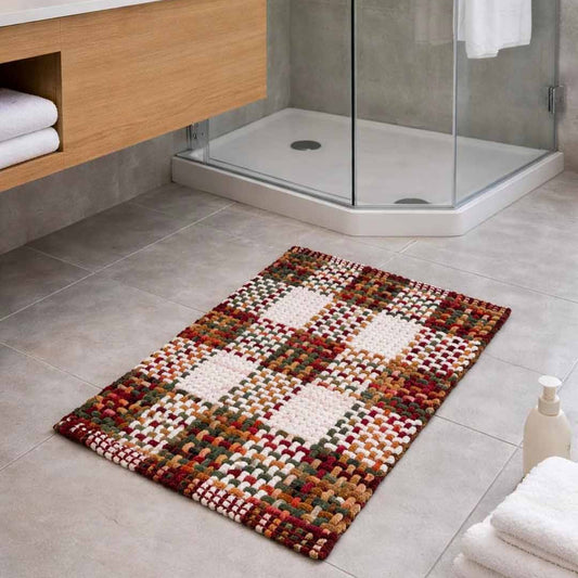 Tappeto Indiano Intrecciato a Mano Antiscivolo – Cotone e Poliestere – 50x80 / 60x110 cm - Multicolor