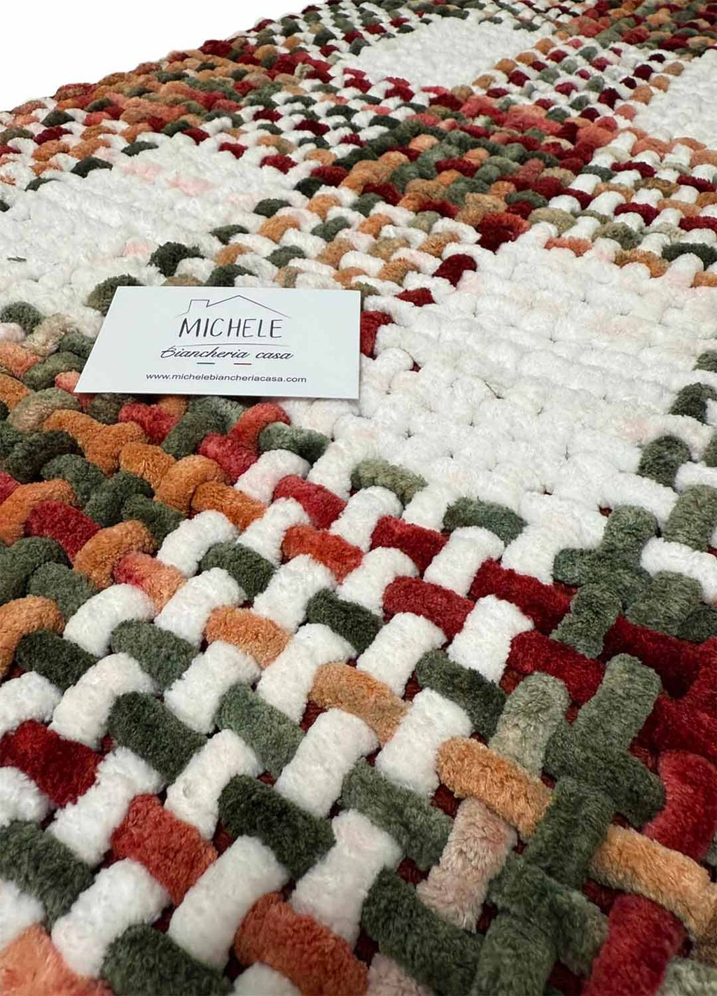 Tappeto Indiano Intrecciato a Mano Antiscivolo – Cotone e Poliestere – 50x80 / 60x110 cm - Multicolor