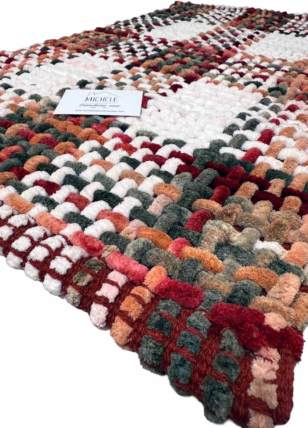 Tappeto Indiano Intrecciato a Mano Antiscivolo – Cotone e Poliestere – 50x80 / 60x110 cm - Multicolor