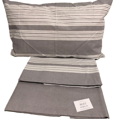 Completo Letto Singolo in Cotone 100% Fantasia Righe Urbane – Lenzuola con Angoli