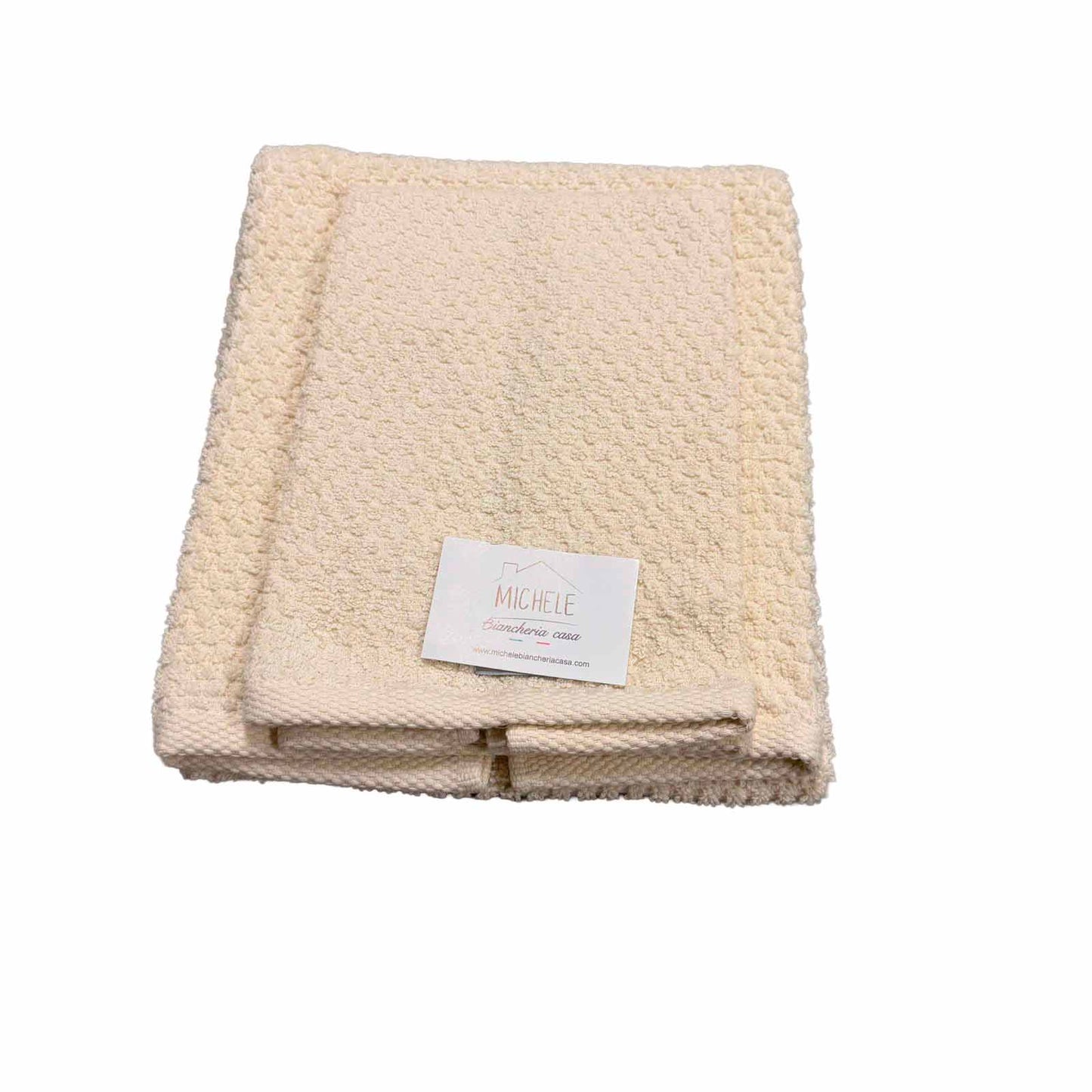 Completo asciugamani viso e ospite in cotone, modello Pop Corn