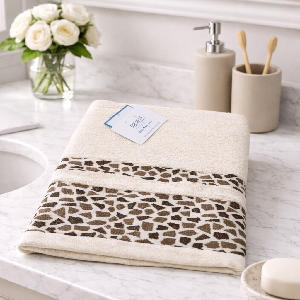 Asciugamano in Spugna 500 gr 100% Cotone Fantasia Mosaico – Alta Assorbenza – Vari Colori