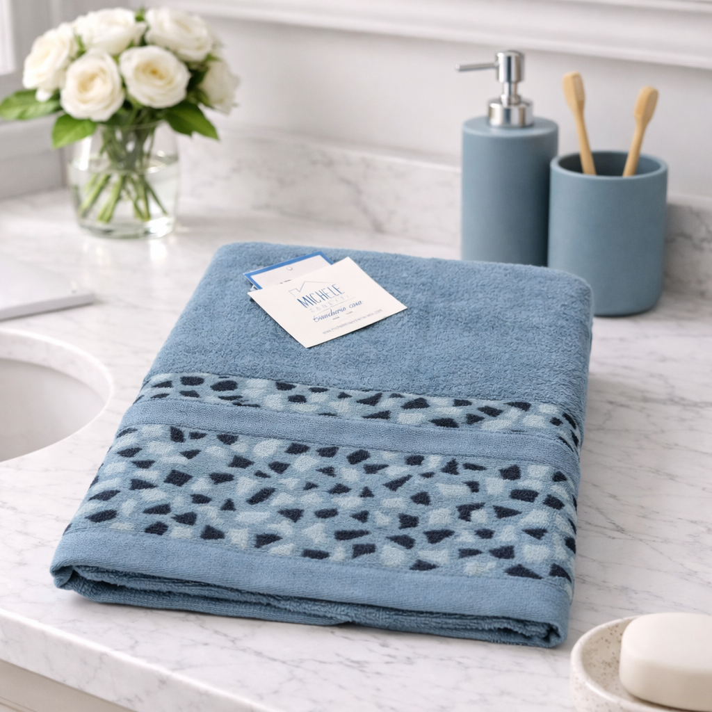 Asciugamano in Spugna 500 gr 100% Cotone Fantasia Mosaico – Alta Assorbenza – Vari Colori