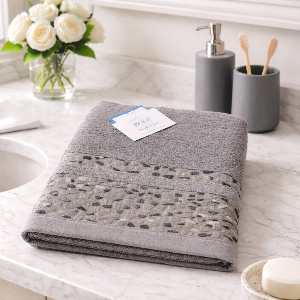 Asciugamano in Spugna 500 gr 100% Cotone Fantasia Mosaico – Alta Assorbenza – Vari Colori