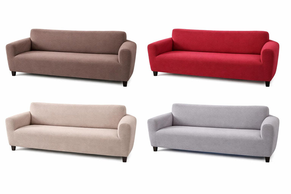 Copridivano con braccioli in tessuto jacquard