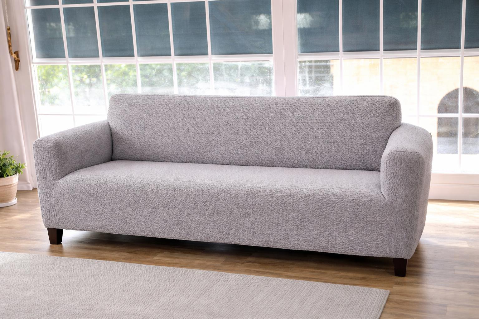 Copridivano con braccioli in tessuto jacquard