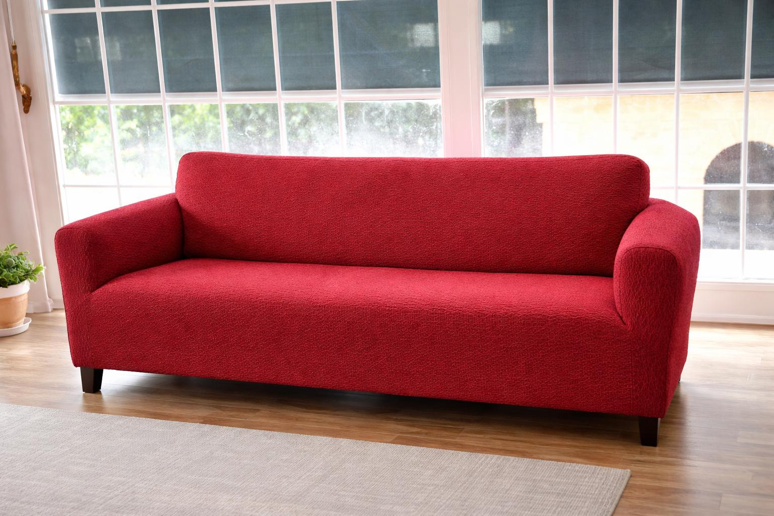 Copridivano con braccioli in tessuto jacquard