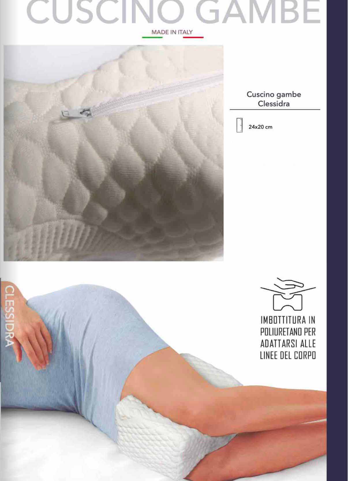 Cuscino Divaricatore per Gambe “Clessidra” Made in Italy – Ergonomico in Poliuretano