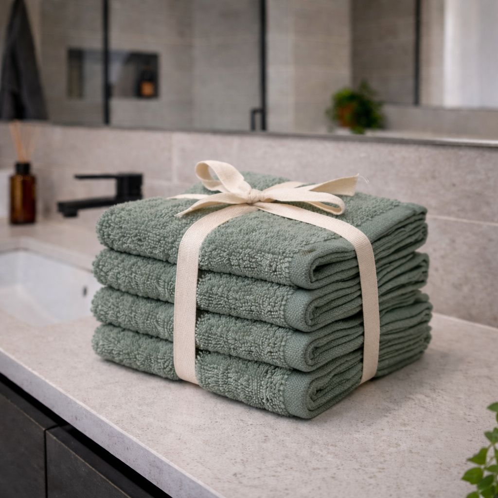Set 4 Lavette 33x33 cm in Spugna 100% Cotone 500 GSM – Morbide e Assorbenti
