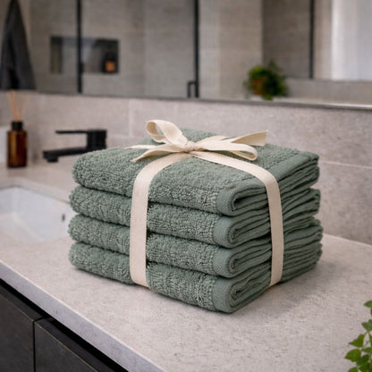 Set 4 Lavette 33x33 cm in Spugna 100% Cotone 500 GSM – Morbide e Assorbenti