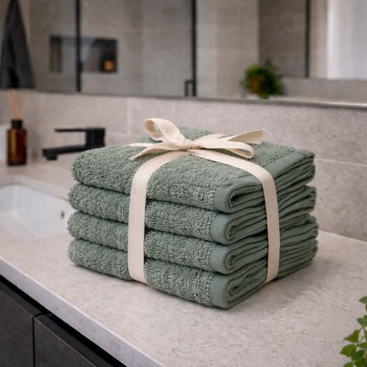 Set 4 Lavette 33x33 cm in Spugna 100% Cotone 500 GSM – Morbide e Assorbenti