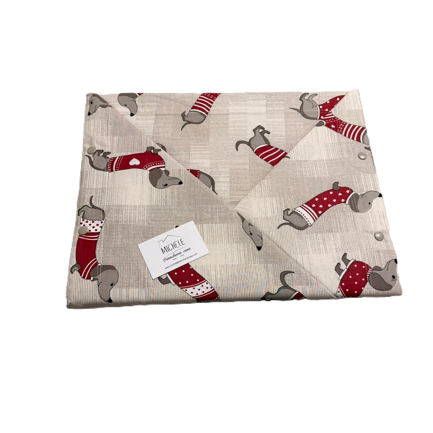 Completo Lenzuola Matrimoniale “Bassotti Love” in 100% Cotone, ottima qualità – Made in Italy