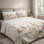 Lenzuolo-Copriletto Matrimoniale Fantasia Primavera in Fiore – Puro Cotone e Stampa Digitale HD