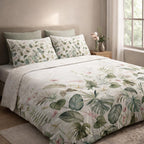 Parure Lenzuolo Copriletto Matrimoniale Fantasia Giardino Botanico – Set Lenzuola Matrimoniale
