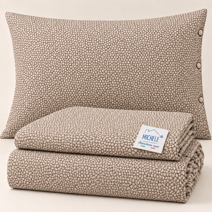 Completo Lenzuola Matrimoniale in Flanella di Cotone Made in Italy Soft Pebble