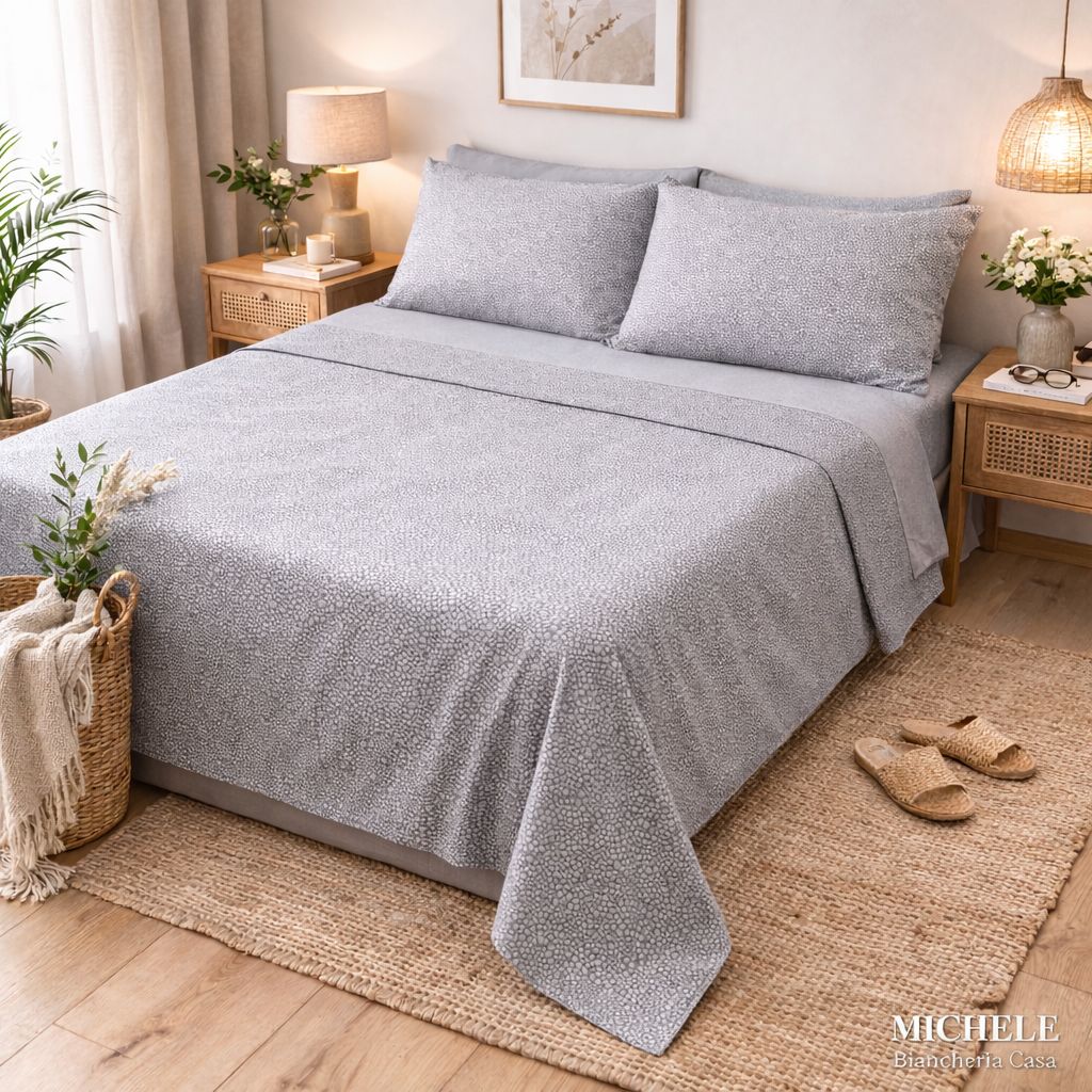 Completo Lenzuola Matrimoniale 100% Cotone Micro Chic – Elegante e Moderno