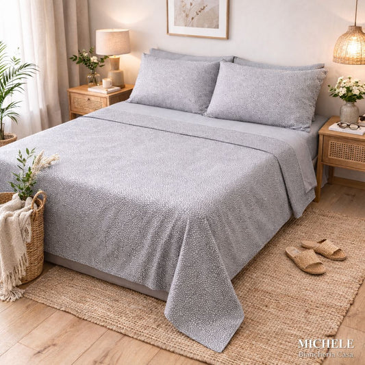 Completo Lenzuola Matrimoniale 100% Cotone Micro Chic – Elegante e Moderno