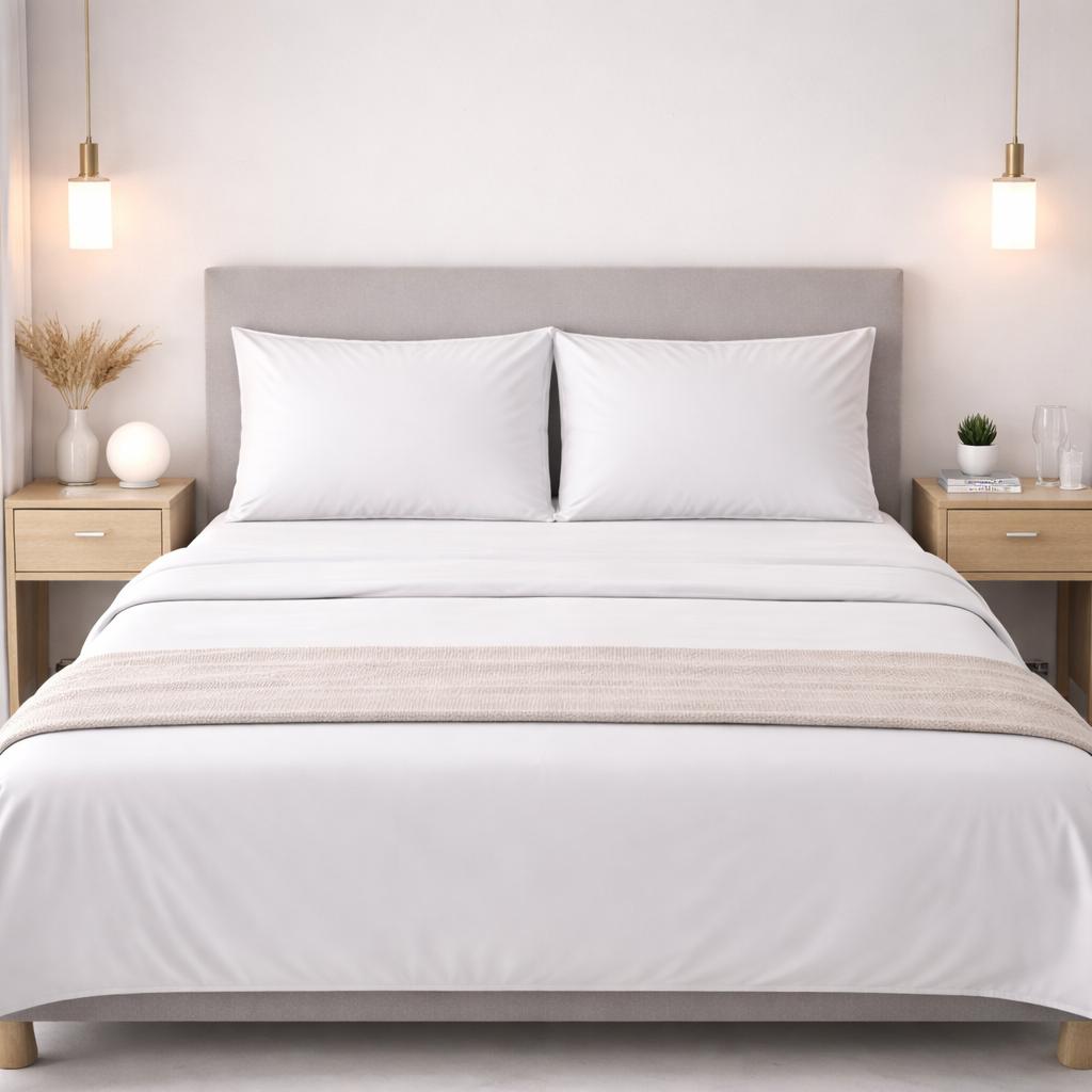 Completo Lenzuola Matrimoniali in Tinta Unita, Vari colori, in Puro Cotone, Prodotto Italiano